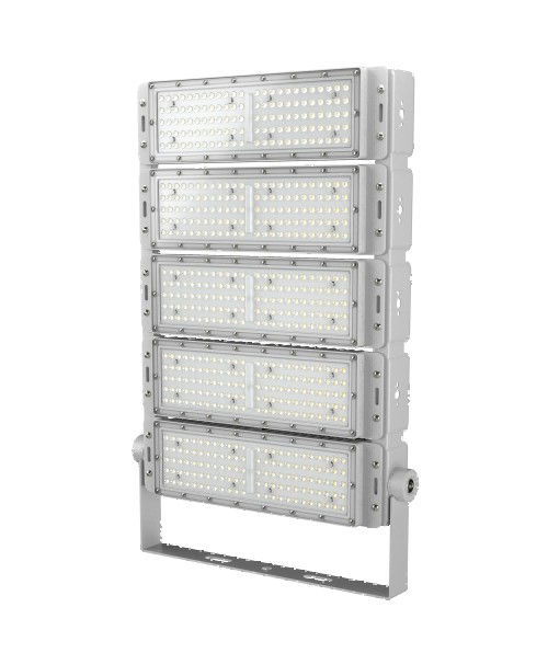 Oświetlenie powodziowe LED o mocy 500 W z wysokim masztem